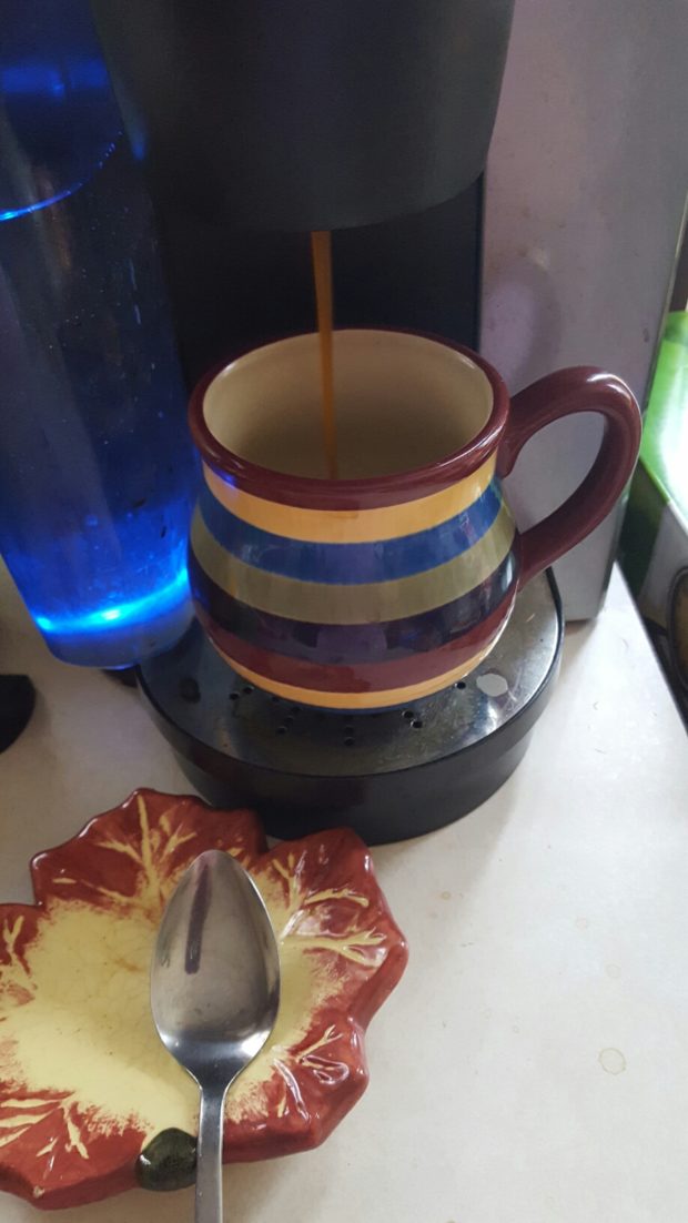 brewing coffee