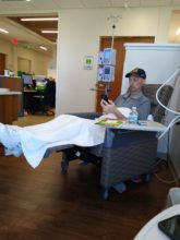 Tom at chemo