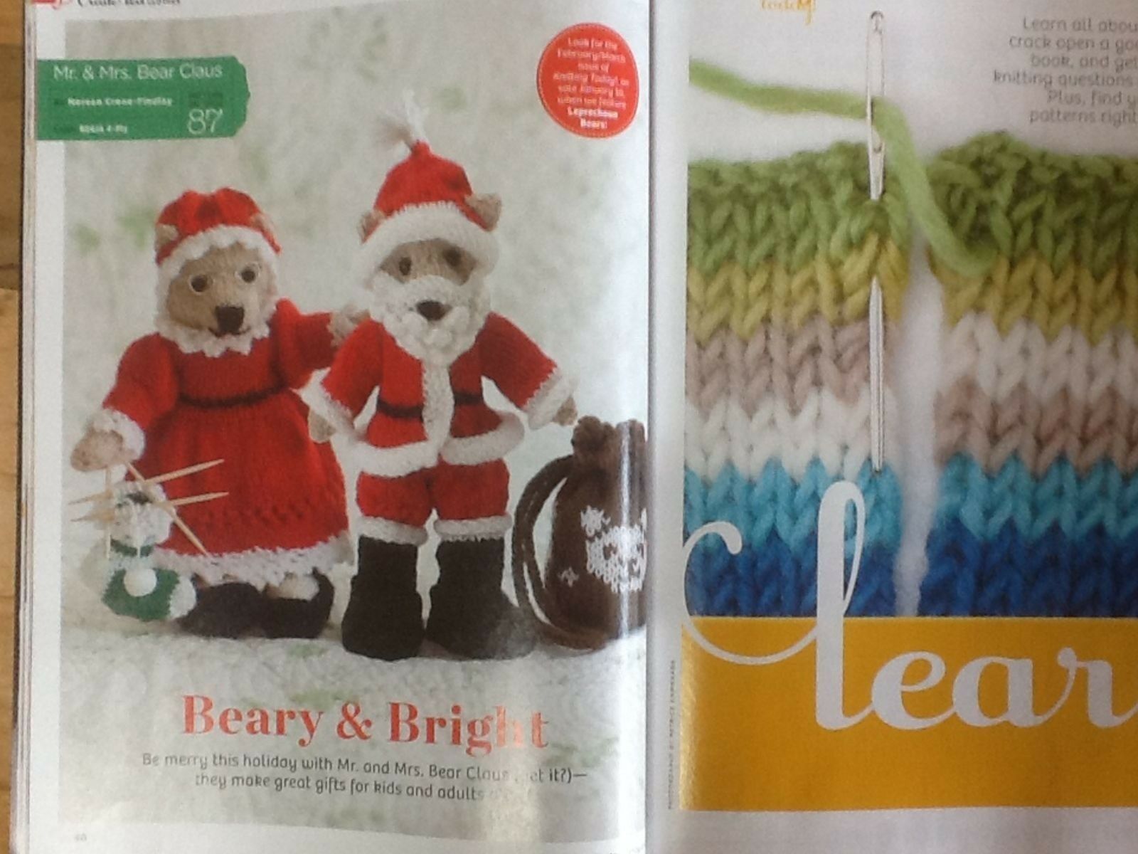Knitting Today! Magazine Dec 2011/Jan 2012 25+ Patterns Quick Knits Edward Bear - Image 11