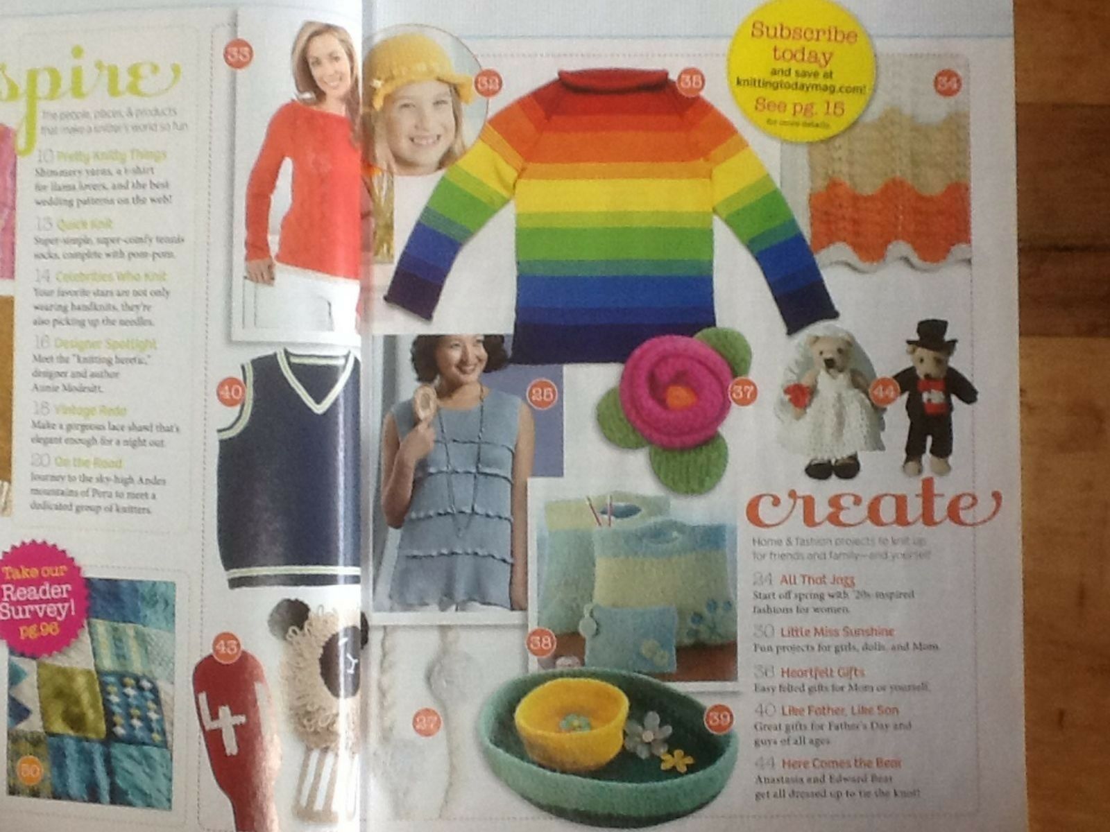 Knitting Today! Magazine April/May 2011 25+ Patterns Edward Bear Series - Image 8